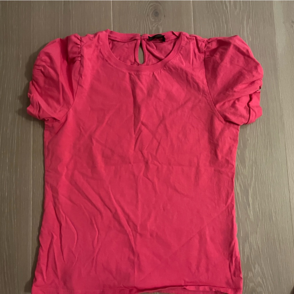 Women's Pink Puff Sleeve Top J CREW